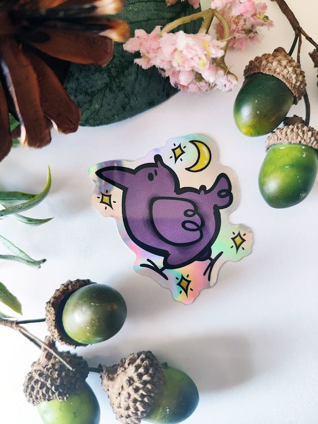 Crow Holographic Sticker