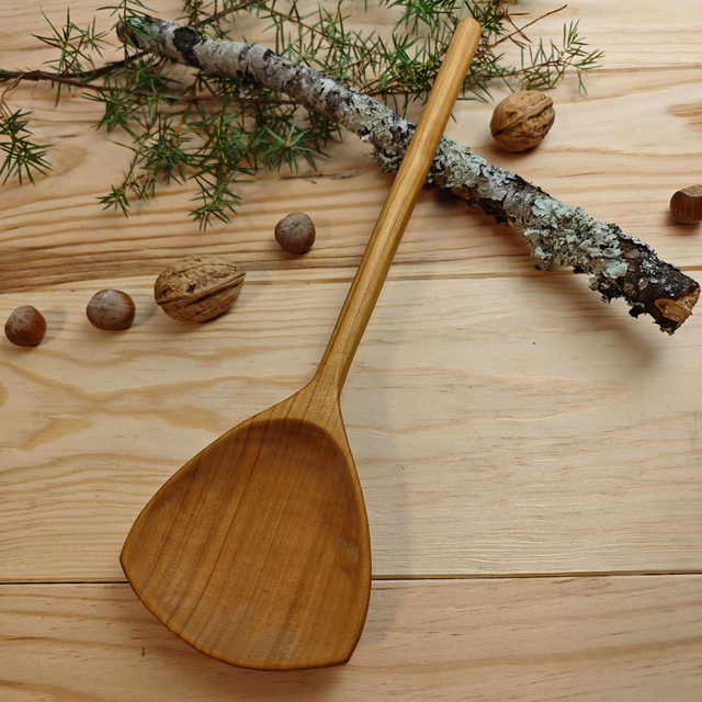 Grande cuillère de cuisine en merisier-C283