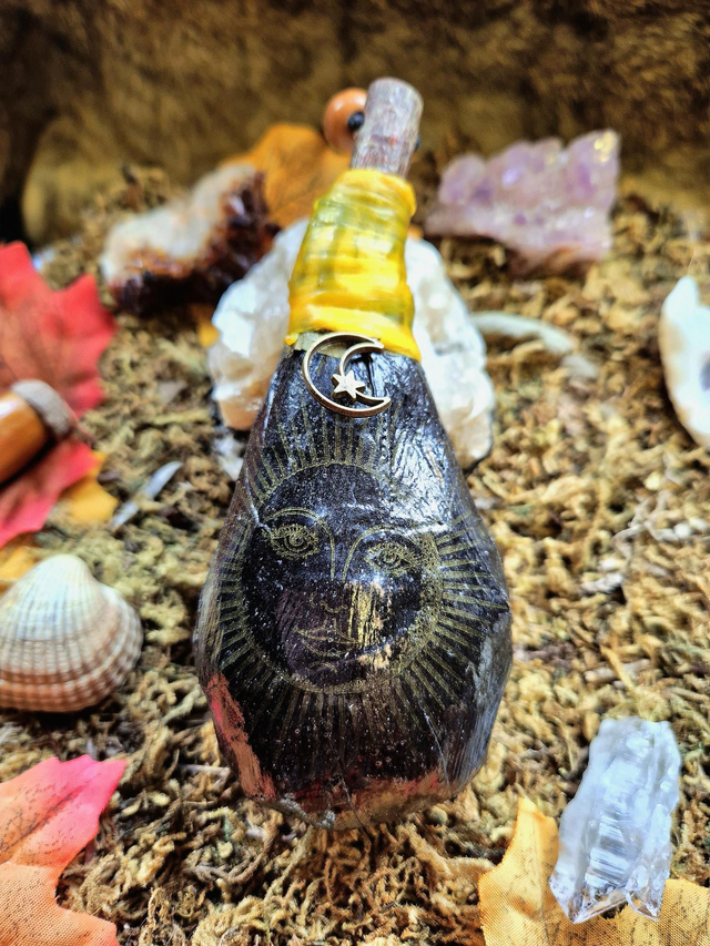 Vegan Celestial  Shamanic Necklace Rattle 