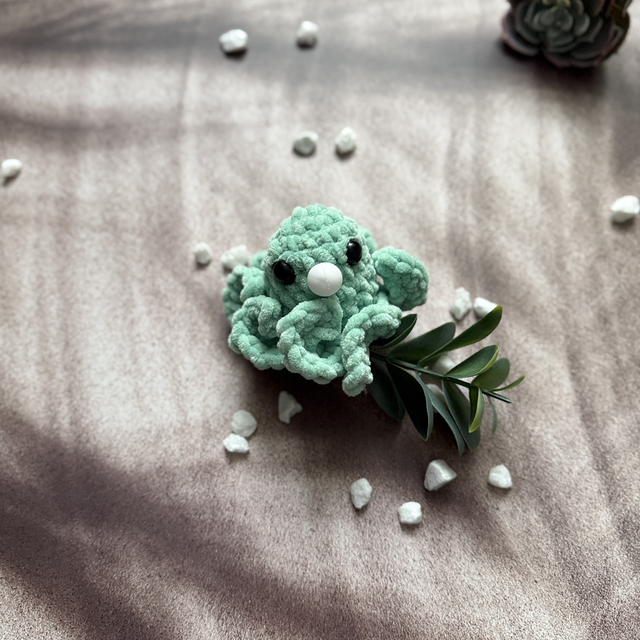Antistress poulpe tout doux vert d’eau