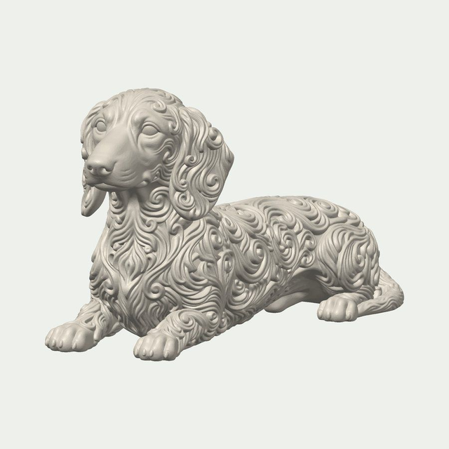 Lying Dachshund Statue