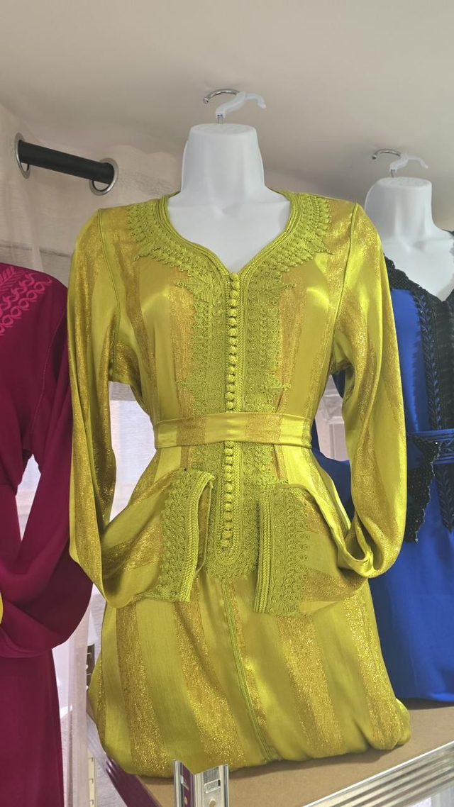 Caftan jawhara pistache taille L