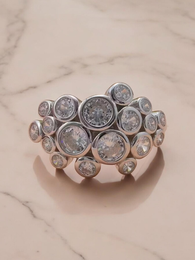 Beautiful Swarovski Zirconias Bubble Design Ring.