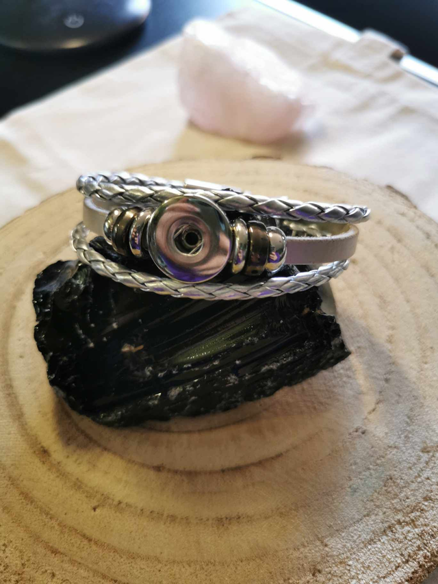 Bracelet triple argent en cuir