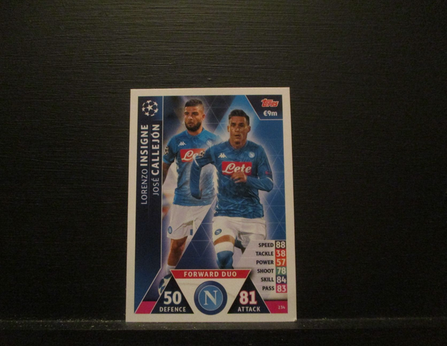 Lorenzo Insigne / Jose Callejon - UEFA Champions League Match Attax 2018/19 Original Trading Card #234