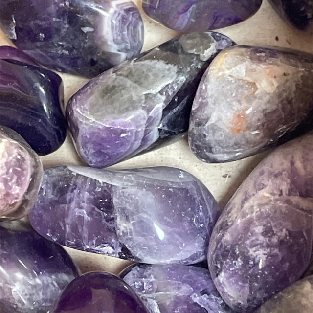 Amethyst, a variety of Quartz tumbled crystal