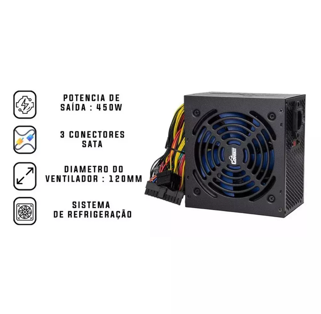 Fonte De Alimentação Para Pc Knup Cowboy 450w 110v/230v