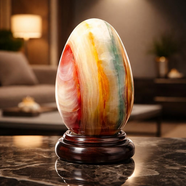 "Oeuf" - Lampe en onyx 