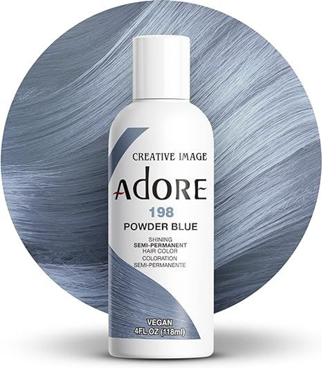 Adore Shining Semi Permanent Hair Colour, 118 ml (198 Powder Blue)