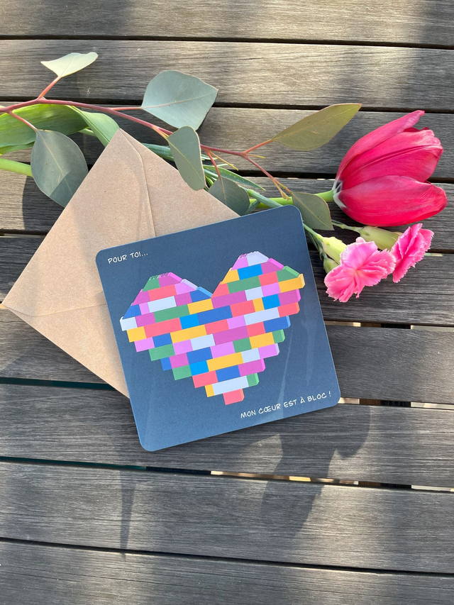 Carte de vœux &quot;Cœur à bloc&quot;