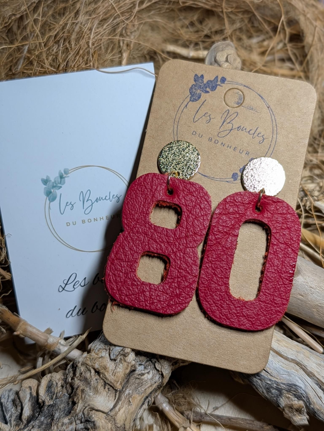 Boucles d'oreilles chiffres fétiches 80