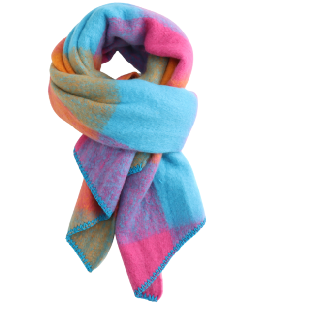 Bright Multi Tartan Angled Scarf