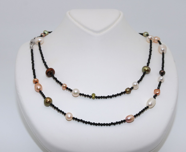 Bunte Spinellkette  lang - Deborah