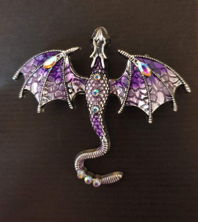 Dragon Brooch - Purple 