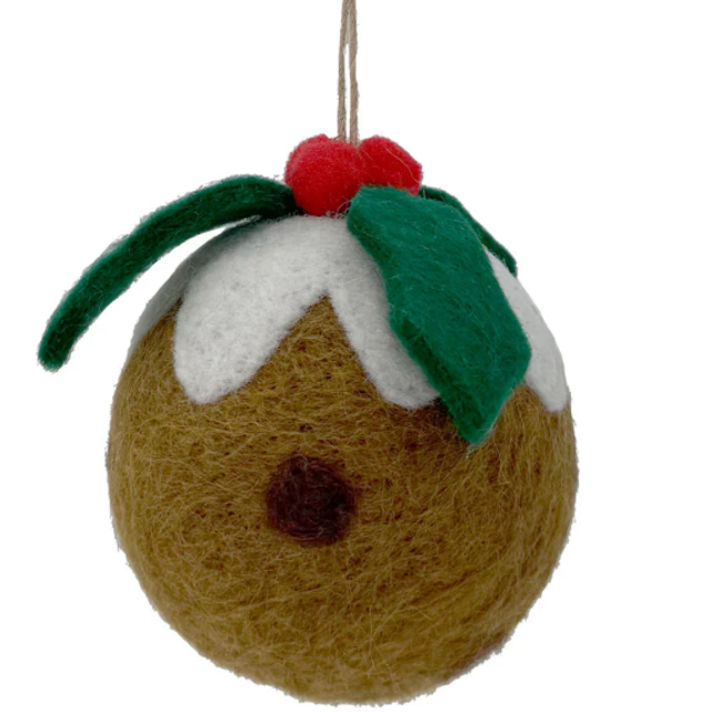 Felt Christmas Pudding Hanging Decoration 