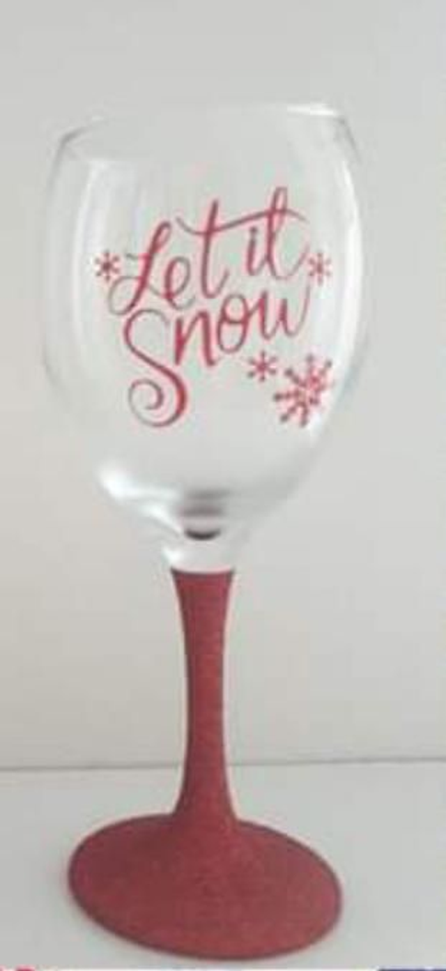 Christmas Let It Snow Wine Glass