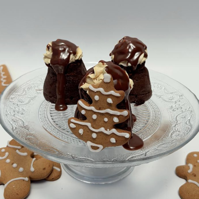 Postre volcán de chocolate 