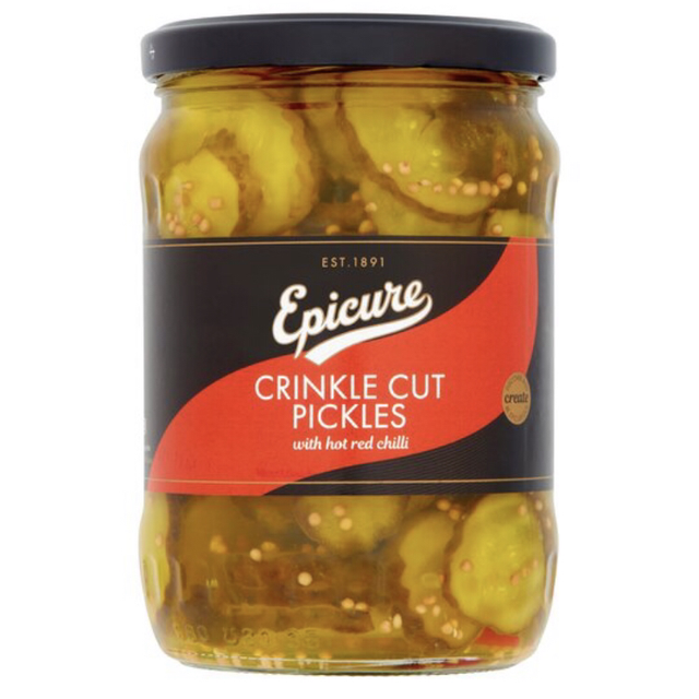 Pickles, Epicure Crinkle Cut Pickles +Hot Red Chilli 530G