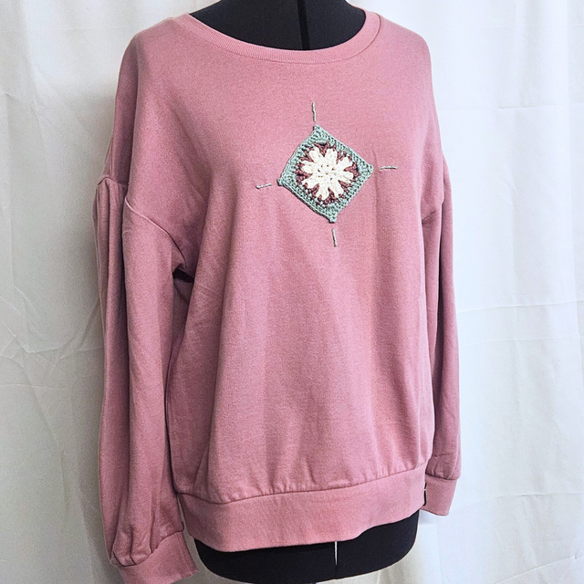 Sweat rose poudré granny 