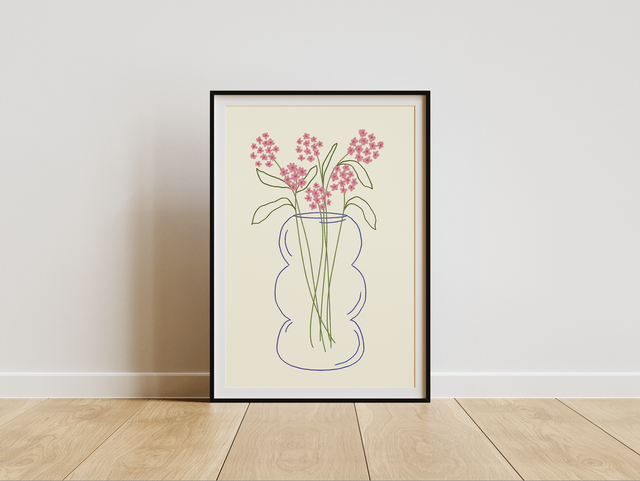 Pink Bloom Vase Print