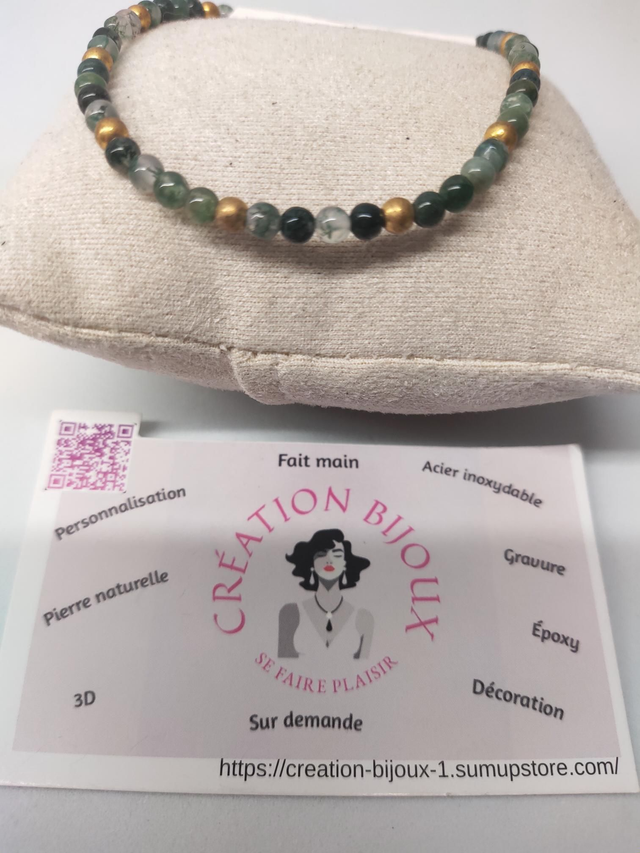 Bracelet agate mousse 