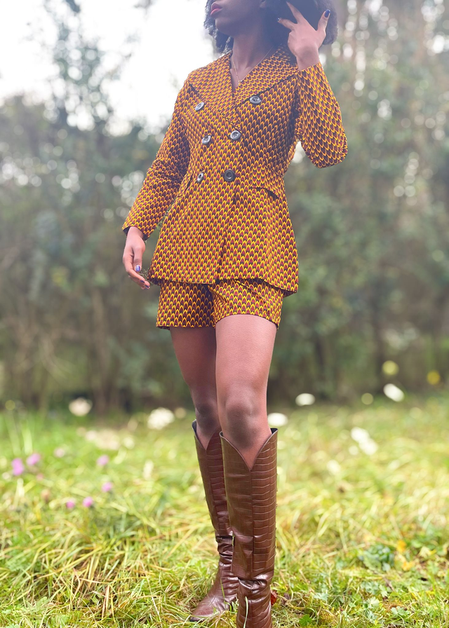 Blazer à motifs marrons