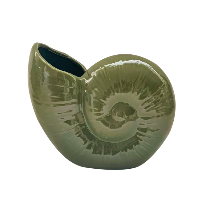 Vase ceramic Coquillage kaki
