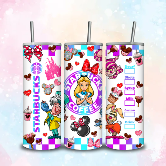 Tumbler Starbuck Carreaux Alice Au Pays Des Merveilles
