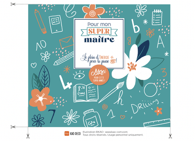 Emballage de tablette de chocolat - Merci Maitre