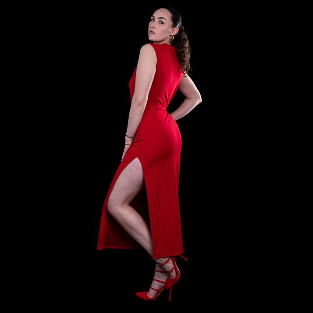 Robe longue de soirée fondue