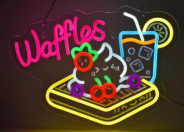 LED lamp neon stijl Waffles (40x30cm)