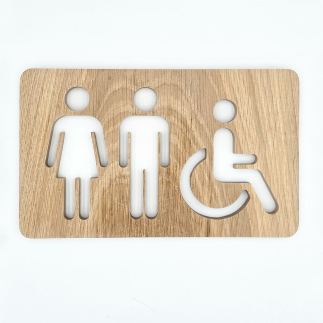 Plaque de porte pour vos toilettes mixte PMR