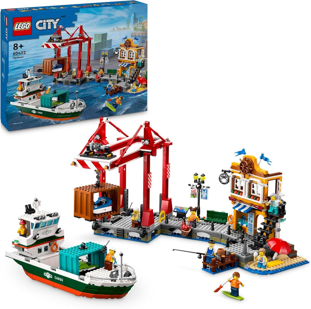 LEGO® City 60422 Hafen mit Frachtschiff