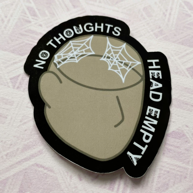 M: no thoughts (laminated sticker)