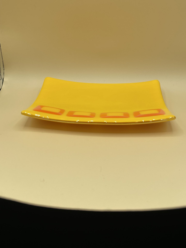 Yellow & Orange Rectangular Decorative Dish