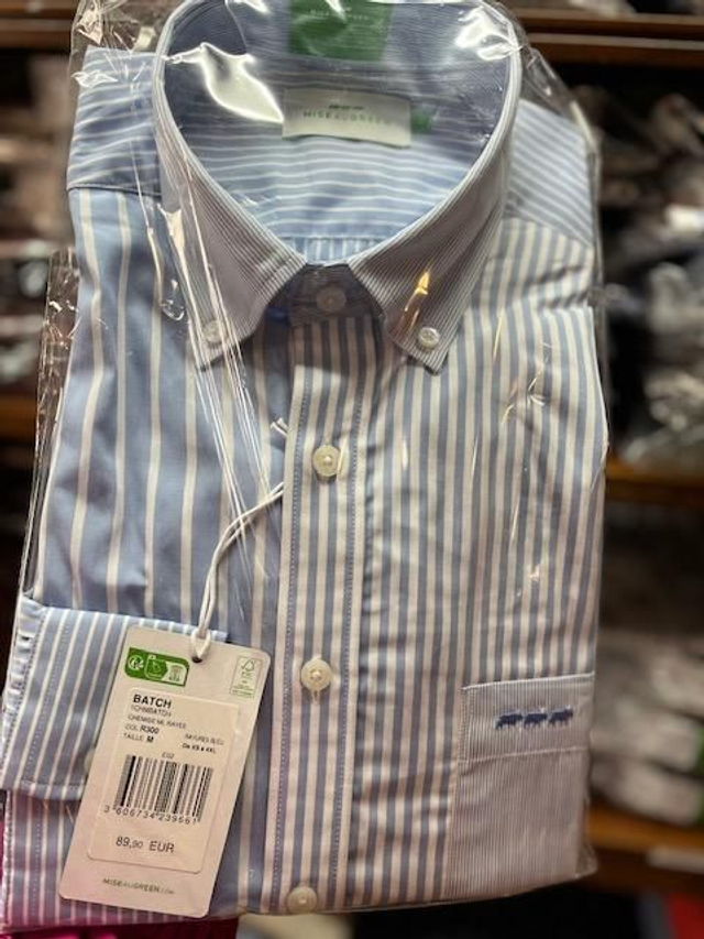 Chemise à rayures bleu