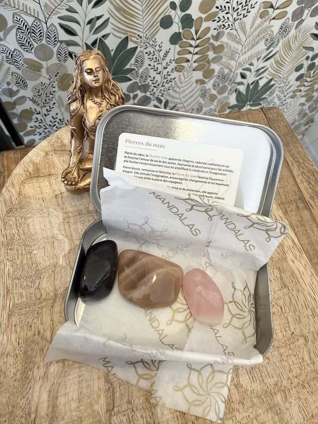 Box Astro Capricorne - Quartz rose, Pierre de lune, Obsidienne