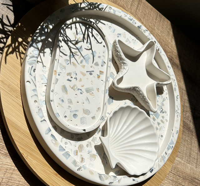 Plateau ovale nacré