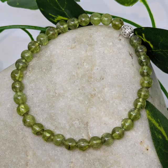 Bracelet &quot;Péridot&quot; 5mm BR-056