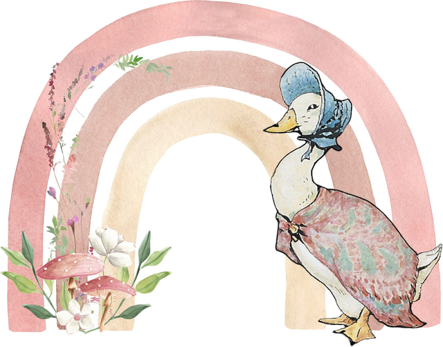 Jemima Puddle Duck Rainbow DTF