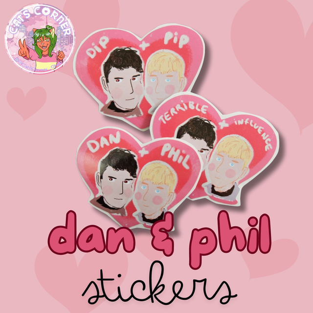 Dan and Phil Heart Sticker