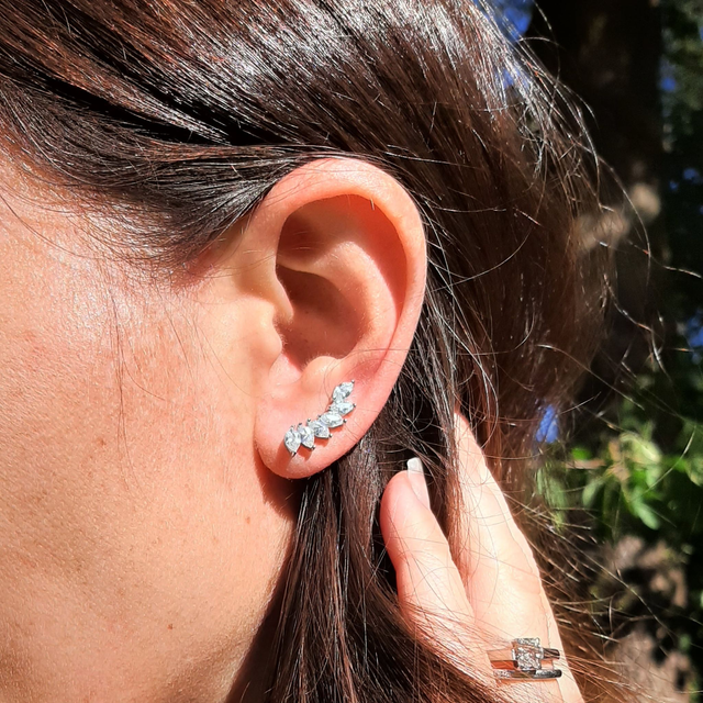 Cubic Zirconia Tear Drop Climbers