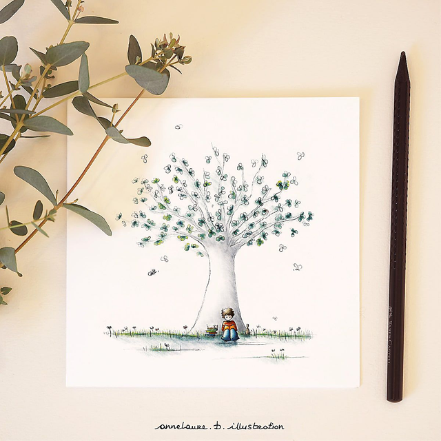 Carte &quot;L&#039;arbre lecture&quot;
