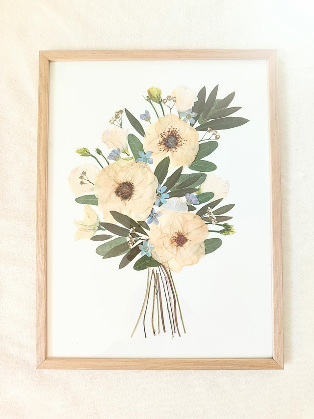 Herbier conservation de bouquet sur papier