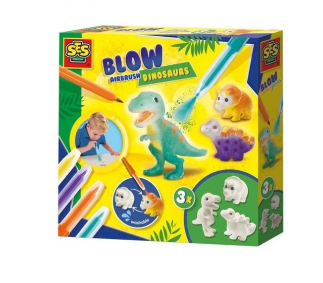 SES Creative Blow airbrush pennen Dino's surprise 3x