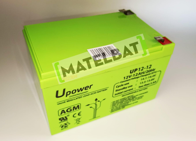 Batería AGM 12V-12Ah Long life UPOWER F6.35
