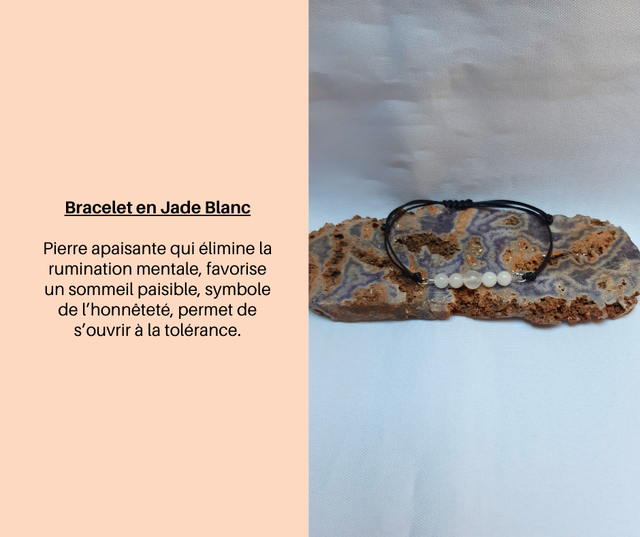 178- Bracelet réglable en Jade Blanc