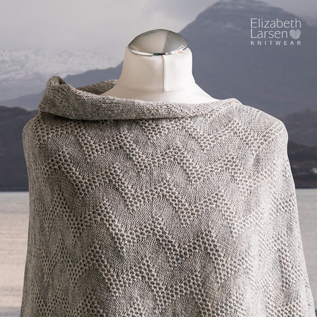 Seashore Merino Textured Women's Poncho - Silver Grey textured poncho. Knitted poncho. assorted colours (1)