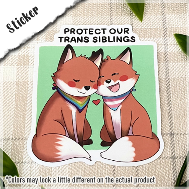 'Protect our trans siblings' sticker