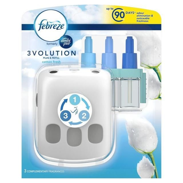 Febreze Air Freshener Plug &amp; Refill Starter Kit Cotton Fresh 20Ml